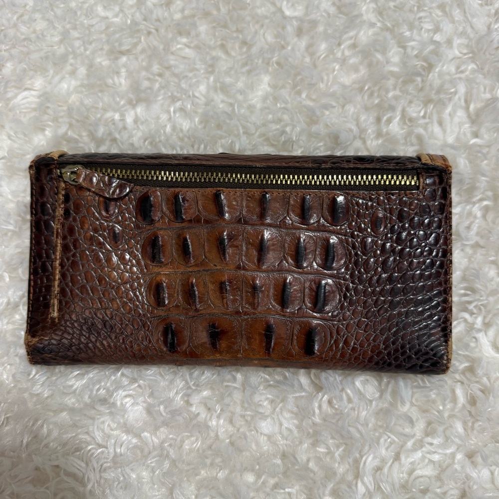 BRAHMIN Melbourne Elisa Toasted Croc Satchel Bag Purse & Wallet - Picture 7 of 16